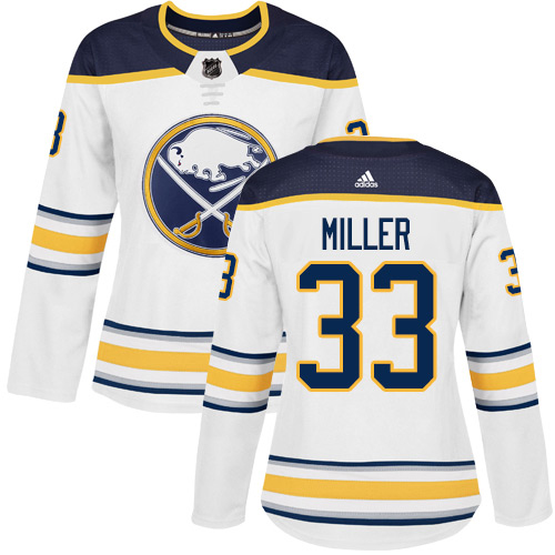 Adidas Sabres #33 Colin Miller White Road Authentic Women's Stitched NHL Jersey